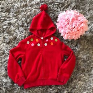 Gymboree Red fleece jacket girls 7 8 M dots hood